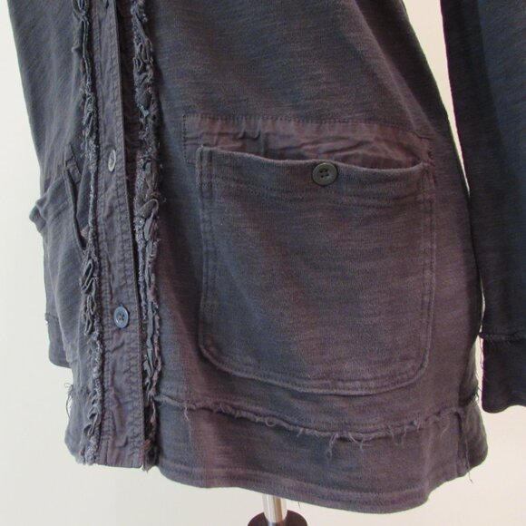 Eddie Bauer 100% Cotton Grey Cardigan Large - Picture 7 of 16